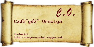 Czégé Orsolya névjegykártya